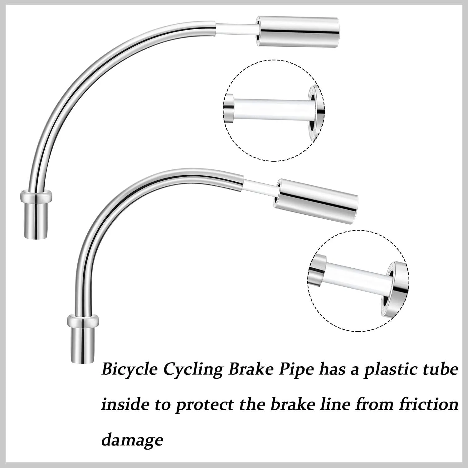 32 Pieces Bike Brake Noodle Cable Bicycle Cycling Brake Pipe with Rubber Boots for Mountain Bike Bicycle Accessories