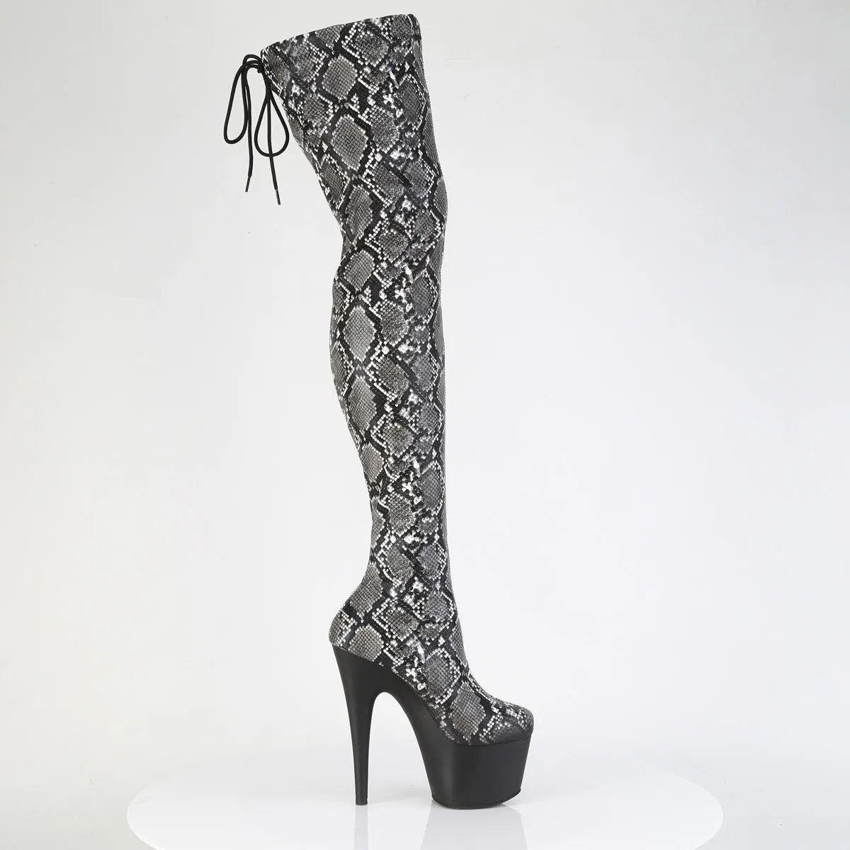ADORE-3008SP-BT Pleaser Pole Dancing Snake Print Thigh High Boots