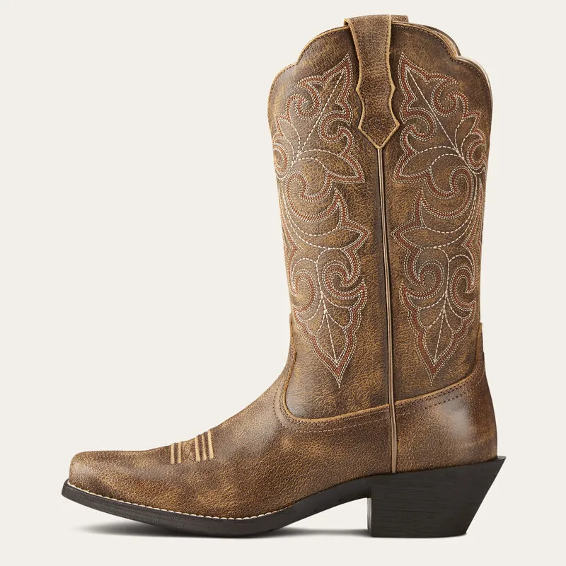 Ariat Ladies Brown Round Up Blunt Toe Western Boots
