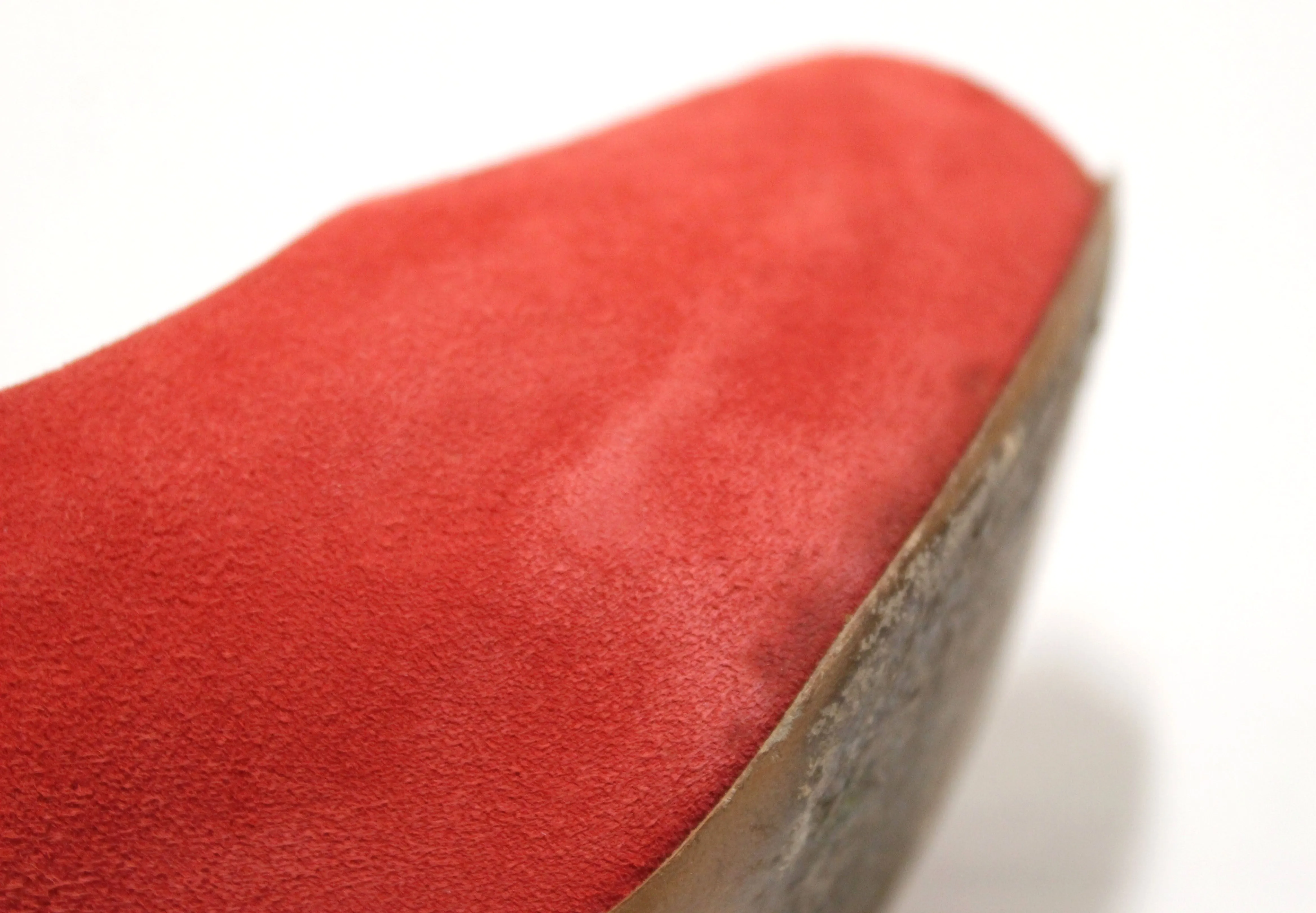 Authentic Louis Vuitton Red Suede Leather Pumps Shoes Size 37