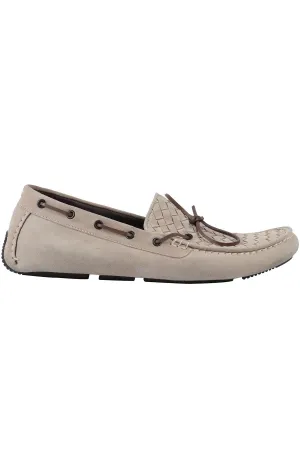 BOTTEGA VENETA GREY MEN'S INTRECCIATO SUEDE LOAFERS EU 44 UK 10 US 11