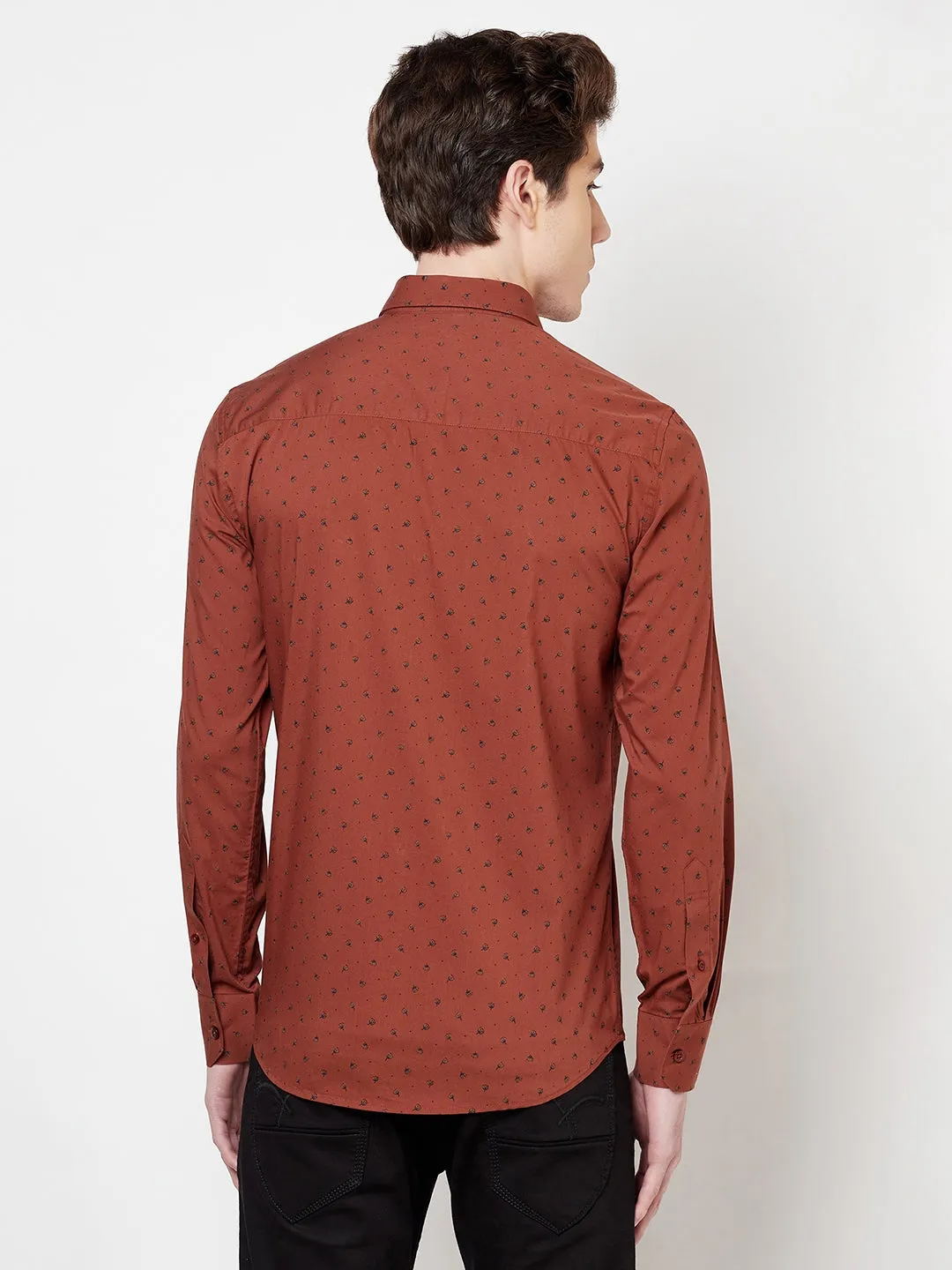 Brown Floral Shirt