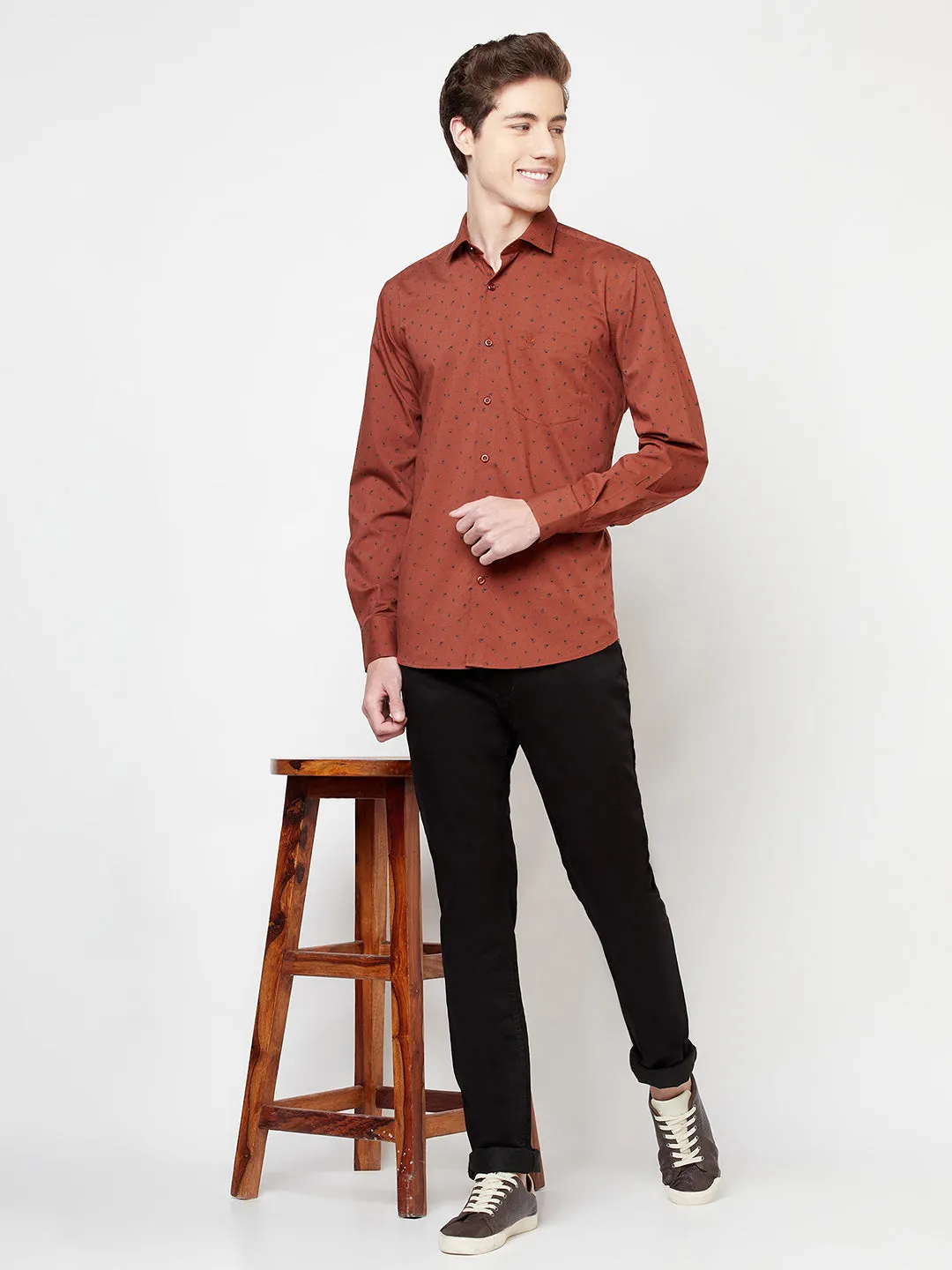 Brown Floral Shirt