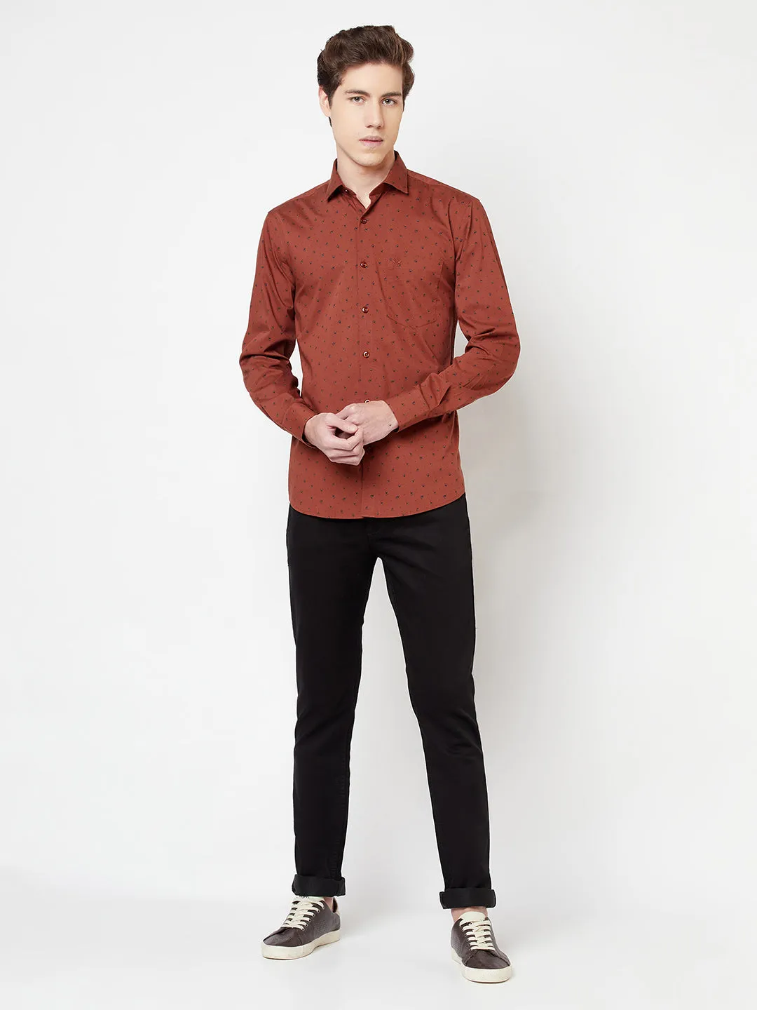 Brown Floral Shirt