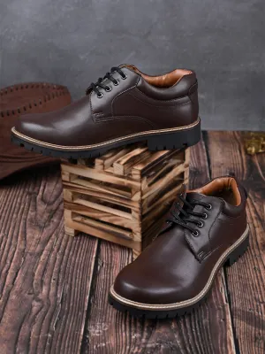 Brunette Brown Derby Lace Up Boots