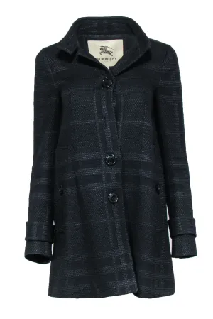 Burberry - Black Tweed Coat Sz 4