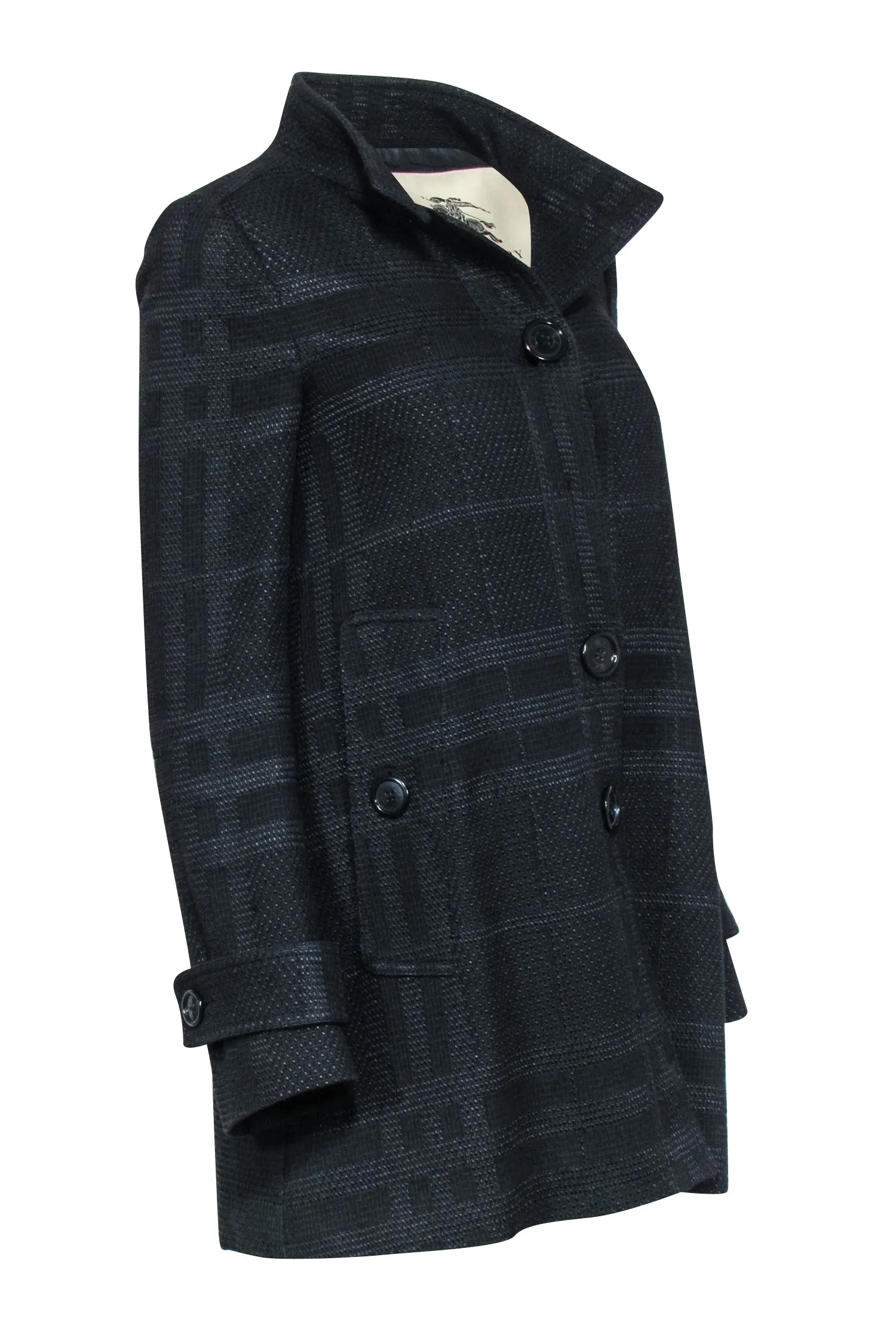 Burberry - Black Tweed Coat Sz 4