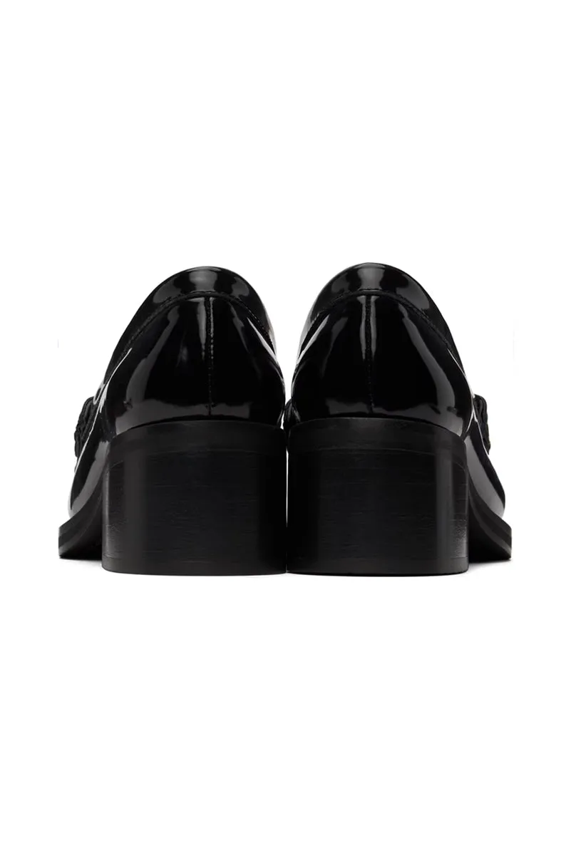 Butterfly Mid Heel Loafer - Black