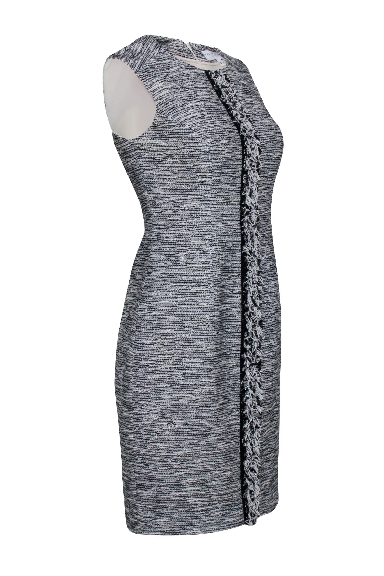 Carolina Herrera - Grey, Black & White Textured Sleeveless Dress Sz 6