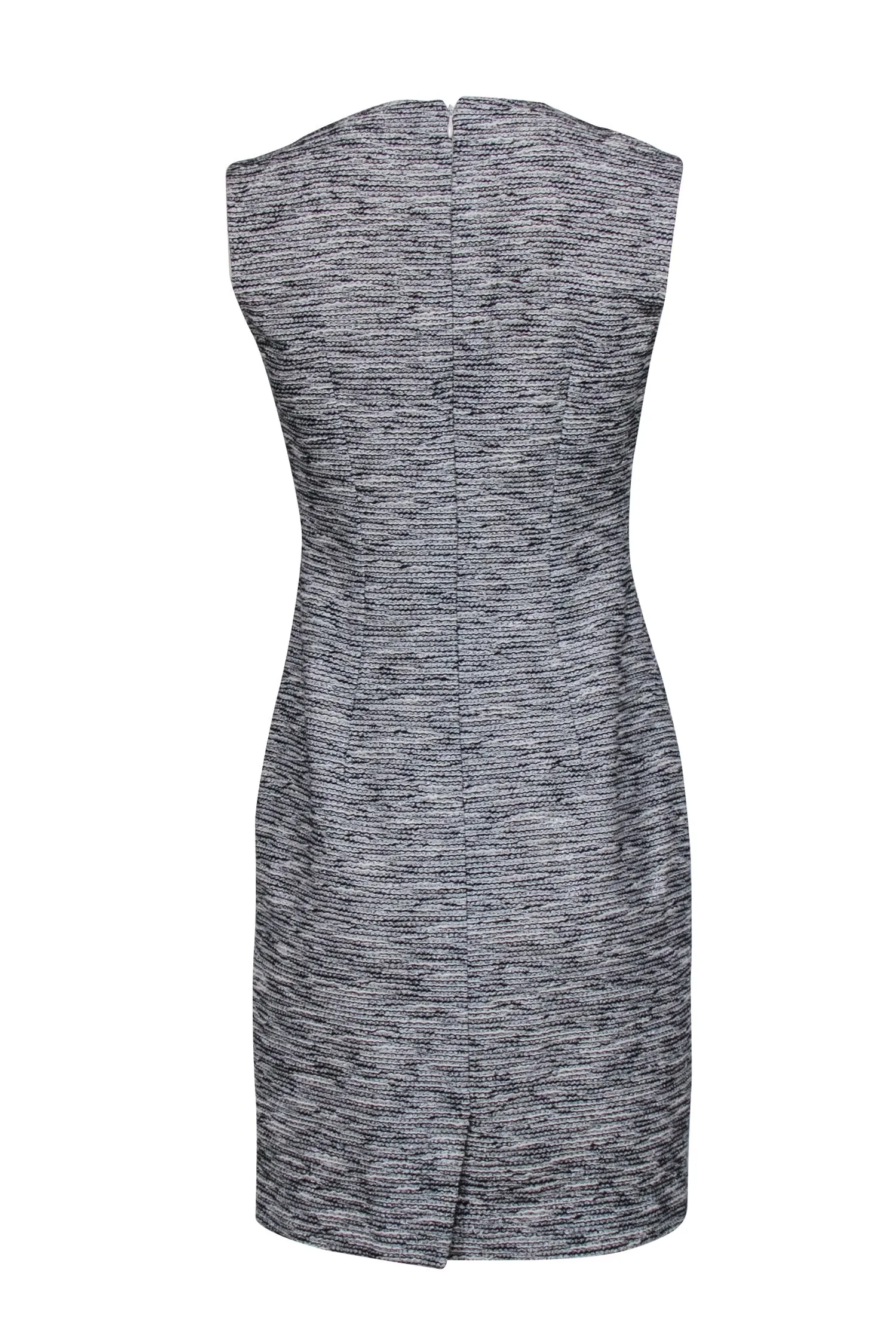 Carolina Herrera - Grey, Black & White Textured Sleeveless Dress Sz 6