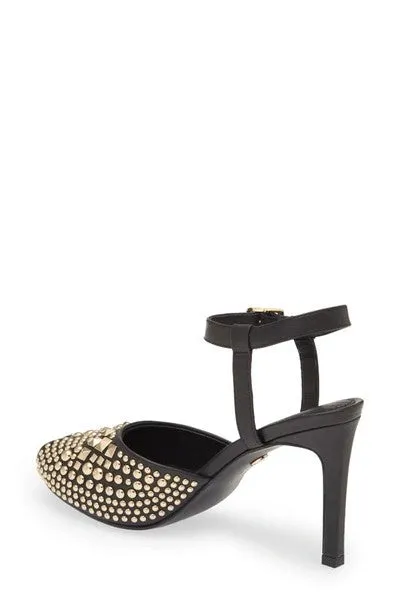 Cecelia New York Birdie Black Ankle Strap Dress Gold Detailed Womens Pumps Shoes