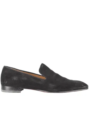 CHRISTIAN LOUBOUTIN BLACK MEN'S SUEDE LOAFERS EU 42.5 UK 8.5 US 9.5