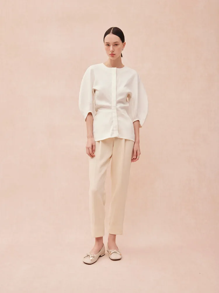 Clarissa Bow Accent Ruched Flats