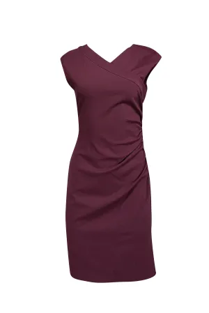 Diane von Furstenberg - Cabernet Ruched Jersey Cap Sleeve Dress Sz 8