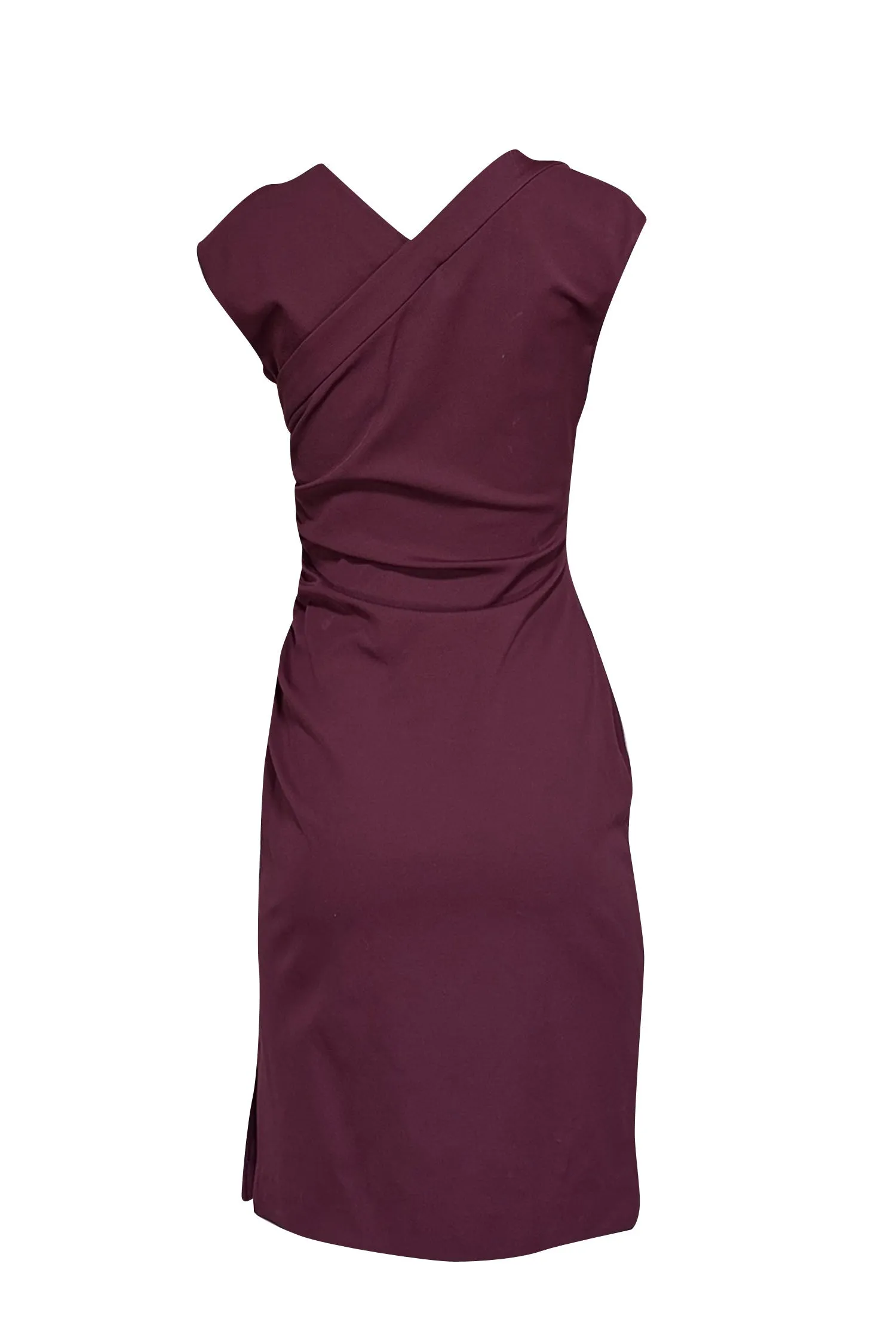 Diane von Furstenberg - Cabernet Ruched Jersey Cap Sleeve Dress Sz 8