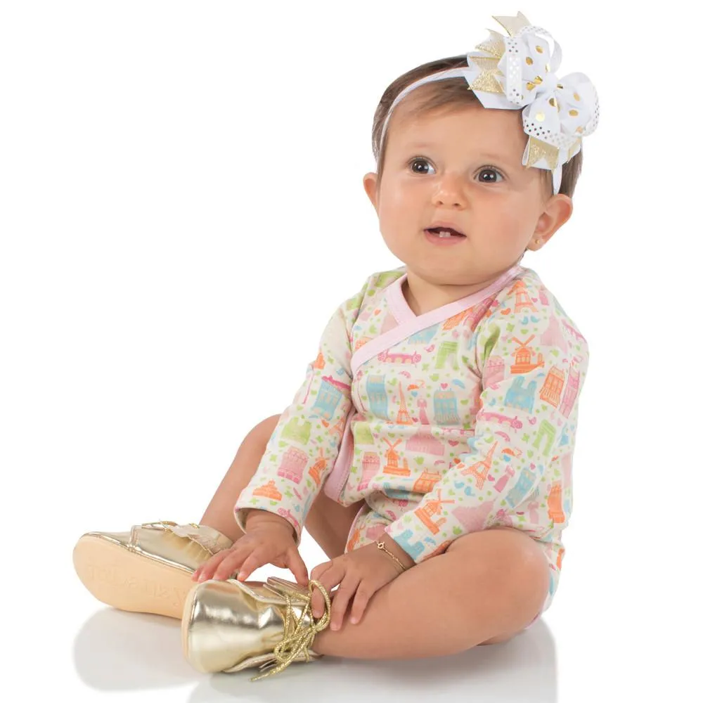 Gold Moccasins with Fringe & Laces | Baby Sizes 2 3 4 5