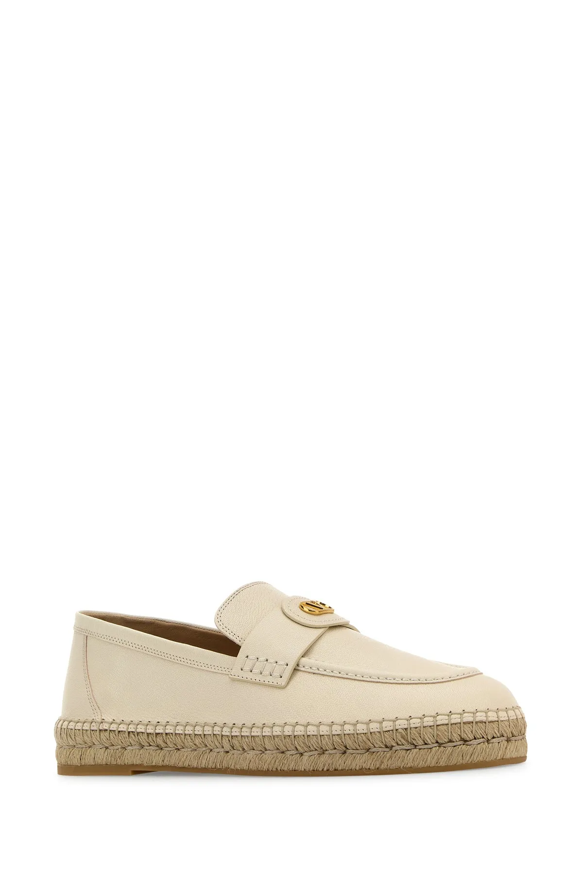 Ivory leather VLogo espadrilles