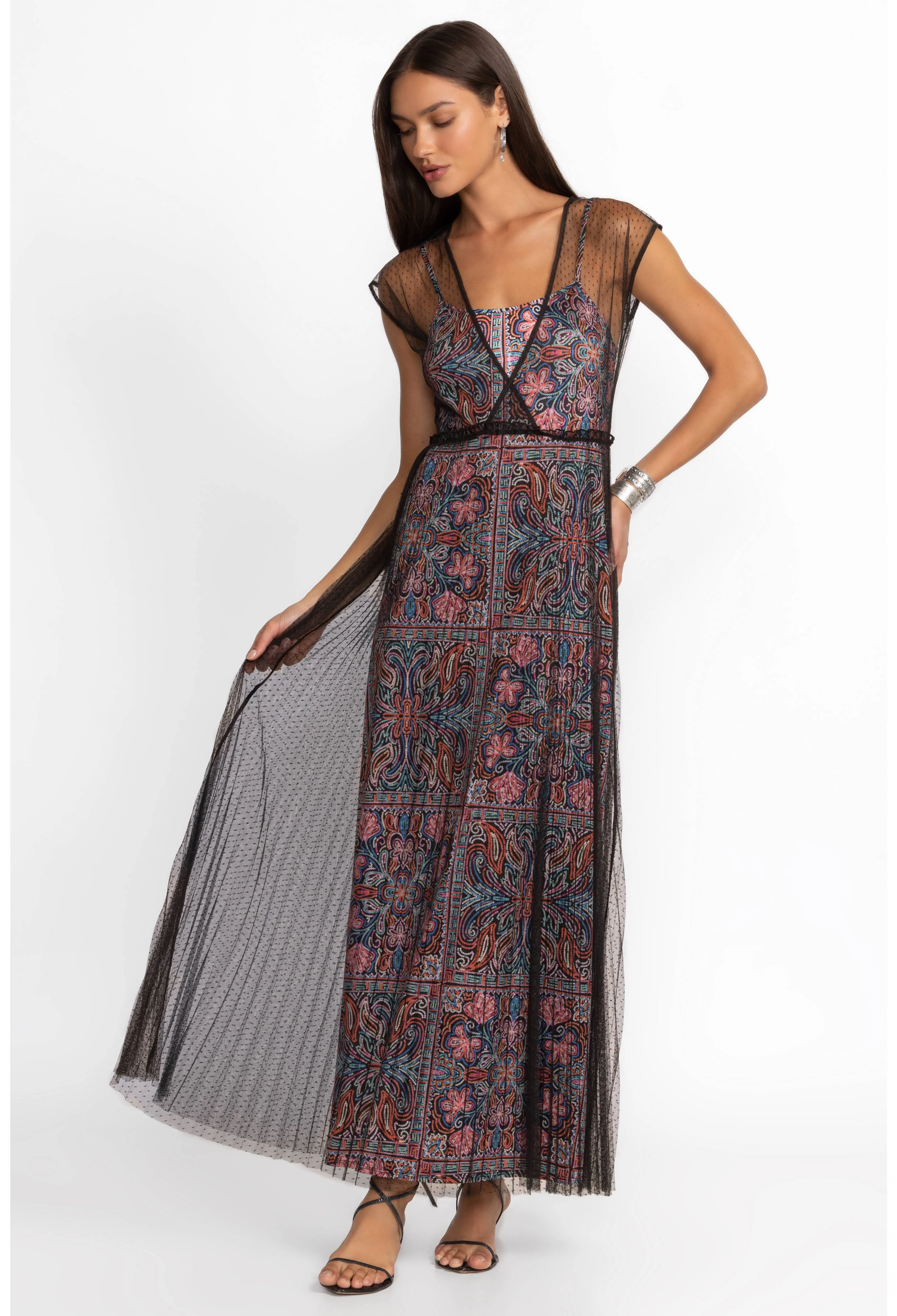 Justina Pleated Maxi Dress