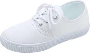 Kid's Classic Slip On Canvas Shoes Girls Boys White Sneaker Tennis Shoes Light Weight Comfortable Causal Shoes