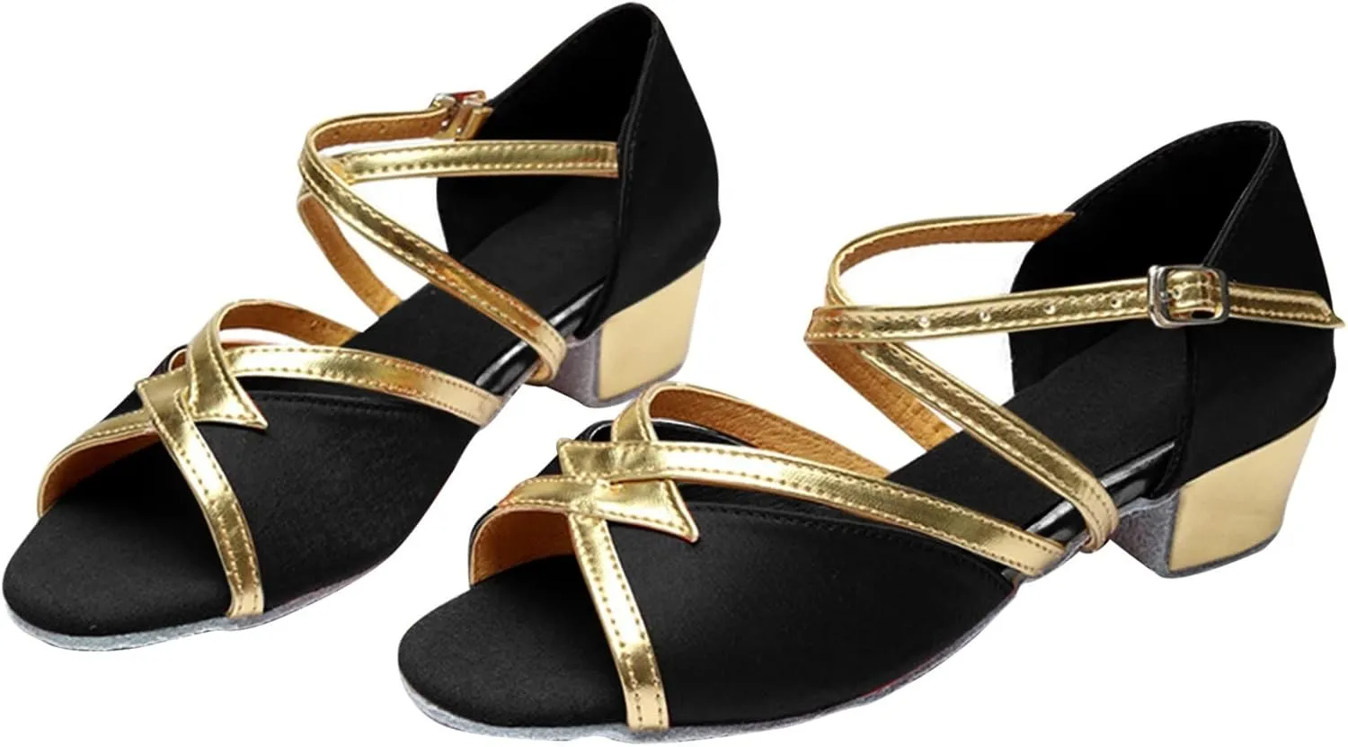 Kids Girls Ballroom Dance Shoes Teens Childern Tango Performance Strap Sparkly Glitter Wedding Dress Dance Shoes