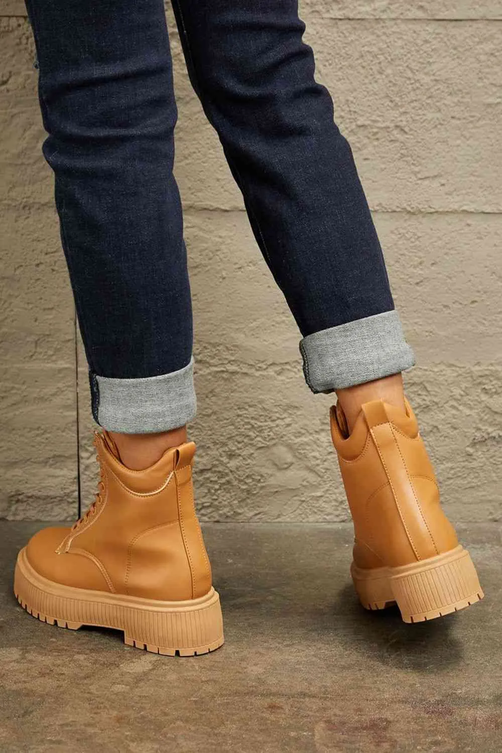 Lace-Up Platform Combat Boots