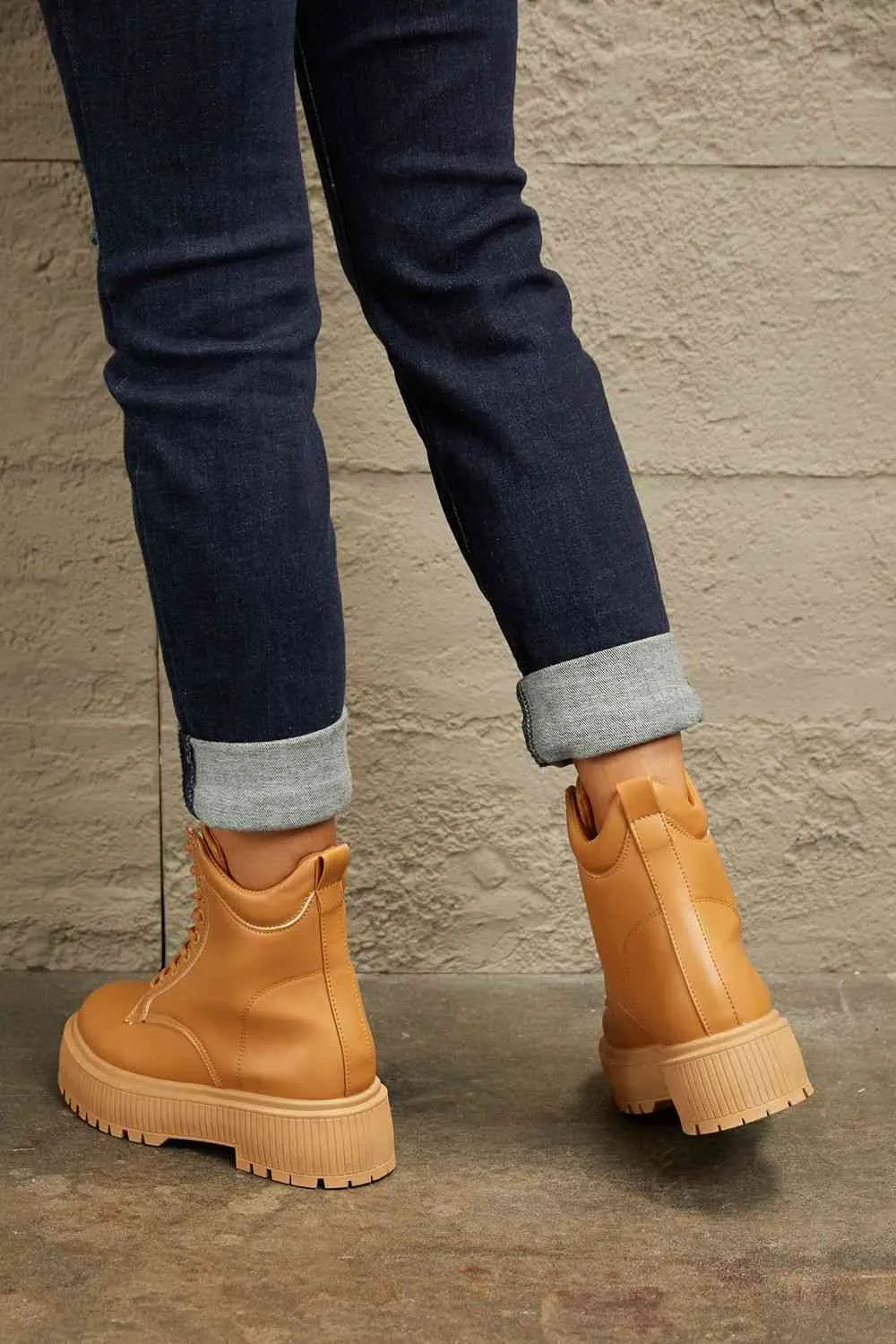 Lace-Up Platform Combat Boots
