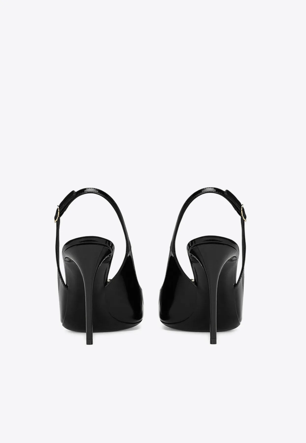 Lollo 90 Polished Leather Slingback Pumps