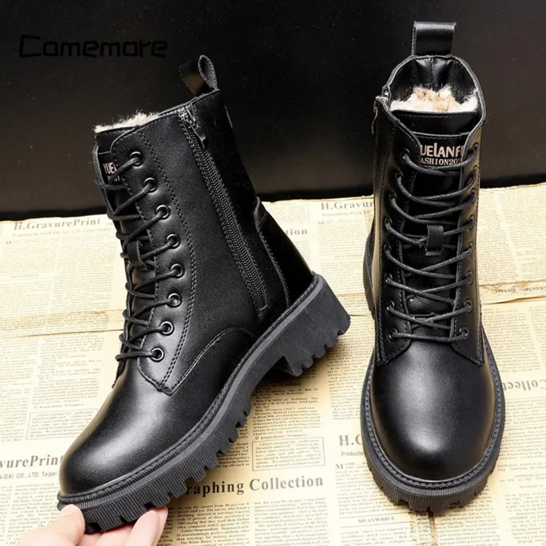 Lynx - Black leather winter boots