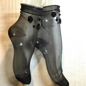 Plumetis Sock in Black by Nicolas Messina