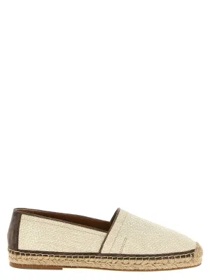 Raffia Espadrilles Flat Shoes Beige