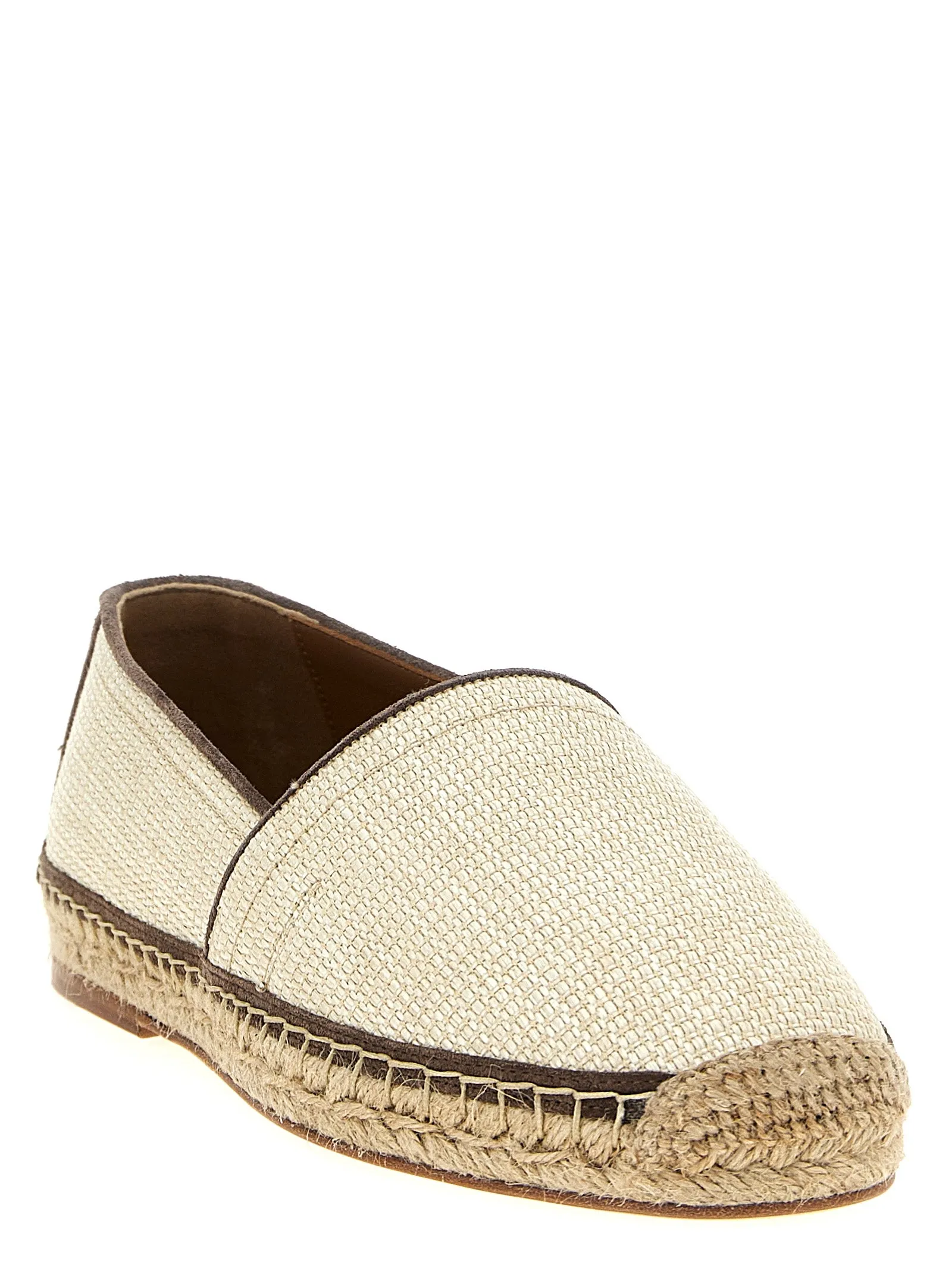 Raffia Espadrilles Flat Shoes Beige