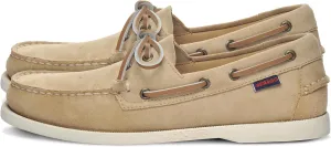 Sebago Portland Roughout Boat Shoes - Handsewn Roughout Leather Moccasins with Leather Sock Lining and Non-Marking, Non-Slip Siped Rubber Outsoles