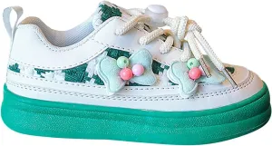 Toddler Kids Lace-Up Fashion Sneakers with Bow Girls Platform Sneakers Tennis Walking Shoes Lightweight