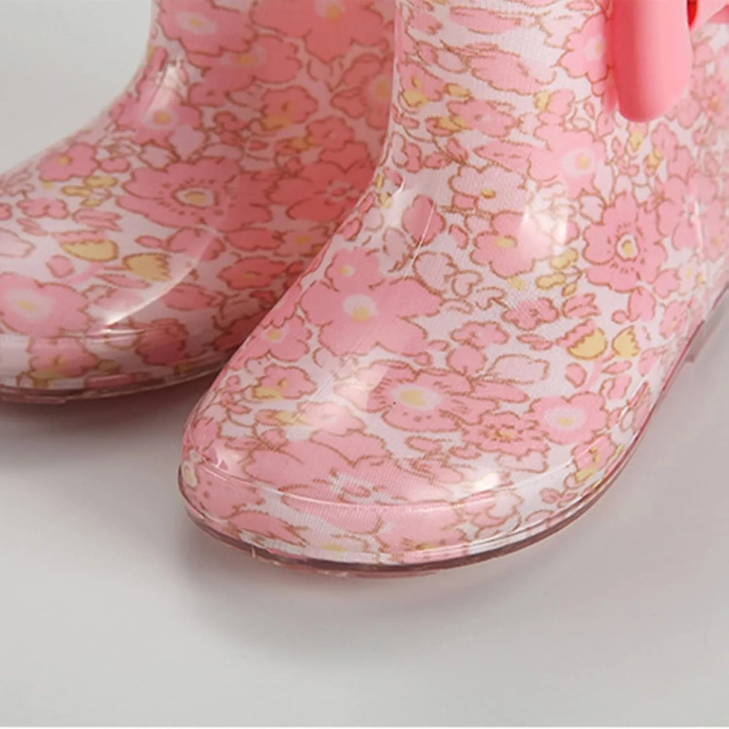 Toddler Kids PVC Rain Boots Boys Girls Cartoon Prints Non Slip Outdoor Shoes Wear-esistant Hiking Boots