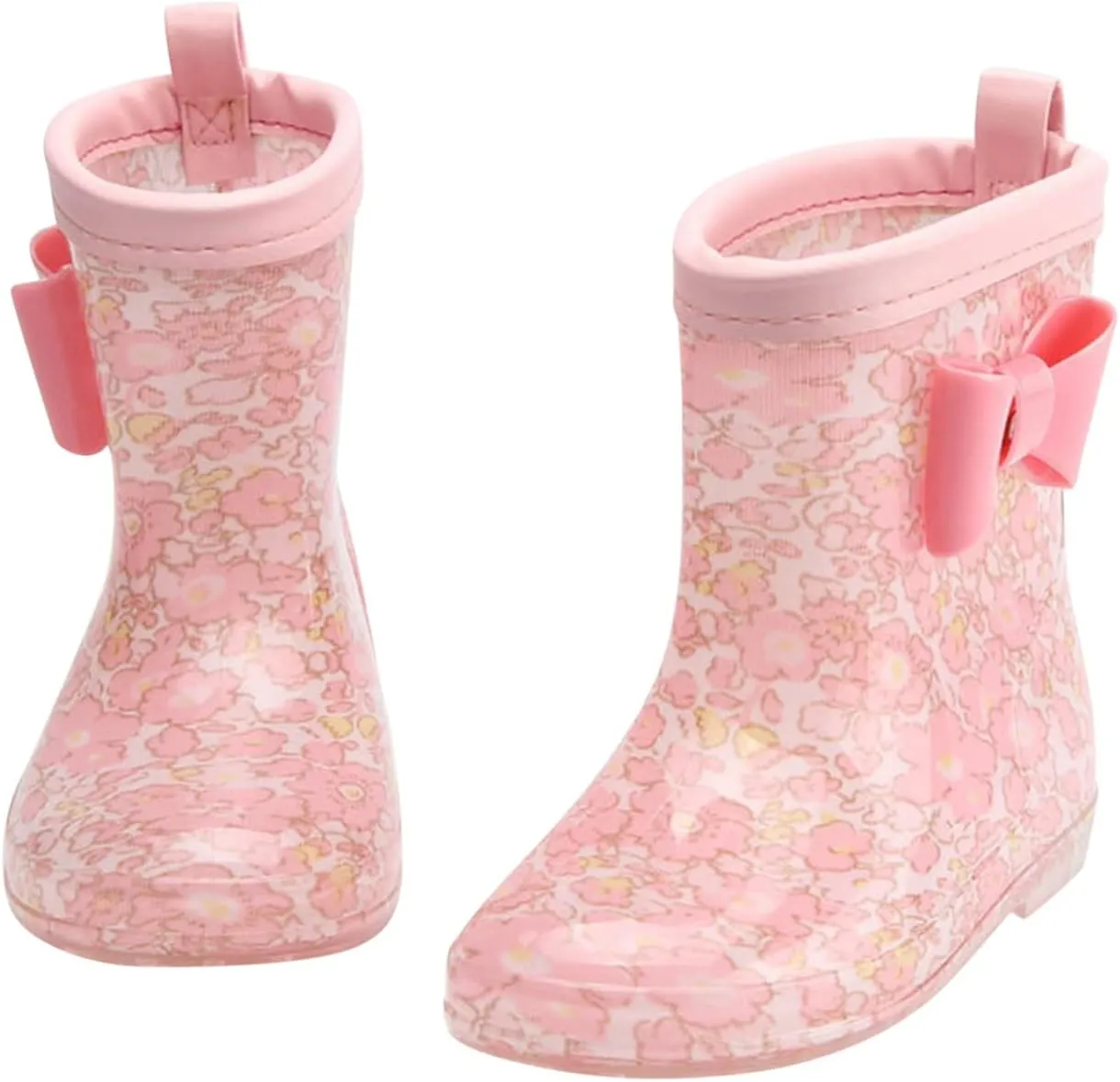 Toddler Kids PVC Rain Boots Boys Girls Cartoon Prints Non Slip Outdoor Shoes Wear-esistant Hiking Boots