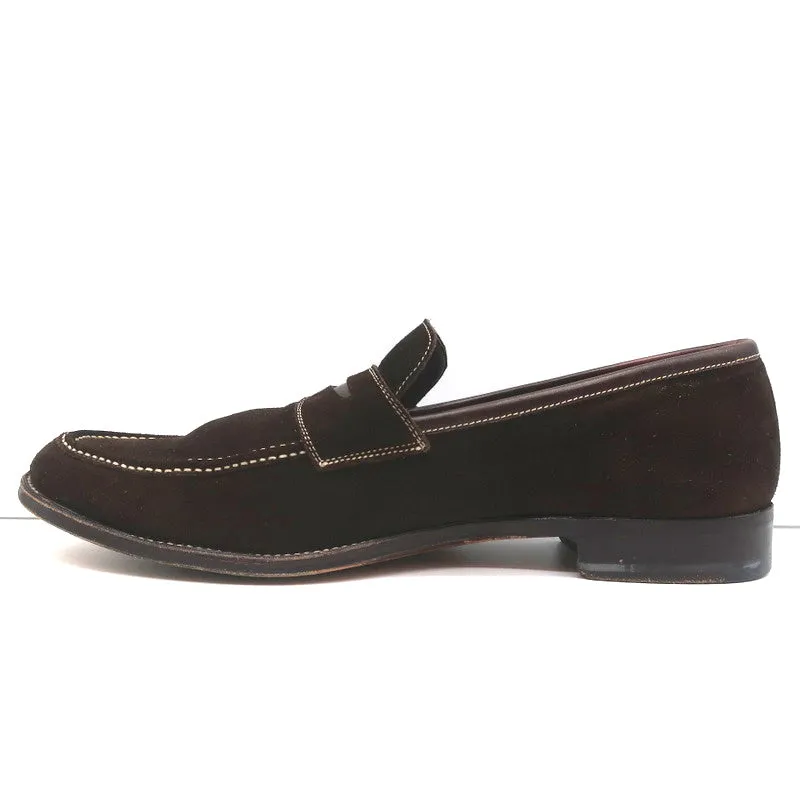 Tom Ford Penny Loafers Dark Brown Leather-Trimmed Suede Size 11