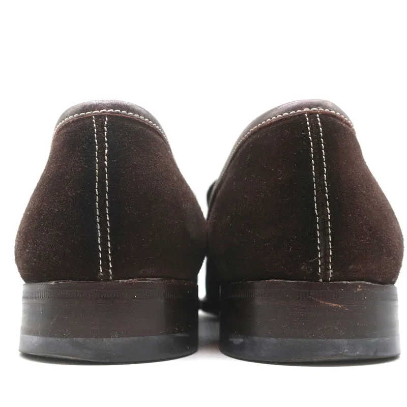 Tom Ford Penny Loafers Dark Brown Leather-Trimmed Suede Size 11