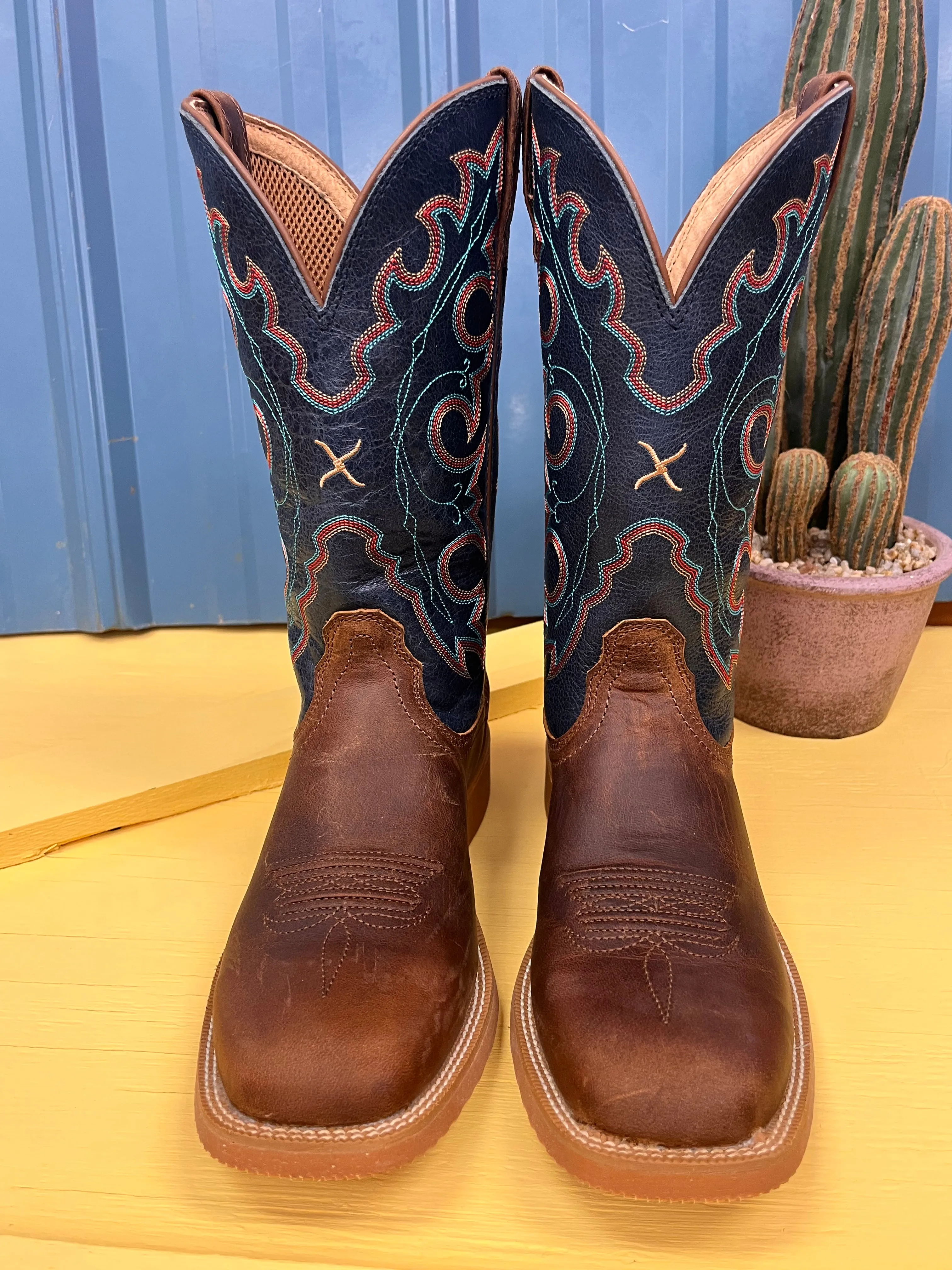 Twisted X Women's Tech X Roasted Pecan & Navy Blue 11" Western Cowgirl Boot WXTR004