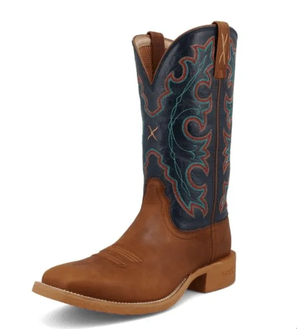 Twisted X Women's Tech X Roasted Pecan & Navy Blue 11" Western Cowgirl Boot WXTR004