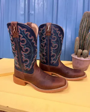 Twisted X Women's Tech X Roasted Pecan & Navy Blue 11" Western Cowgirl Boot WXTR004