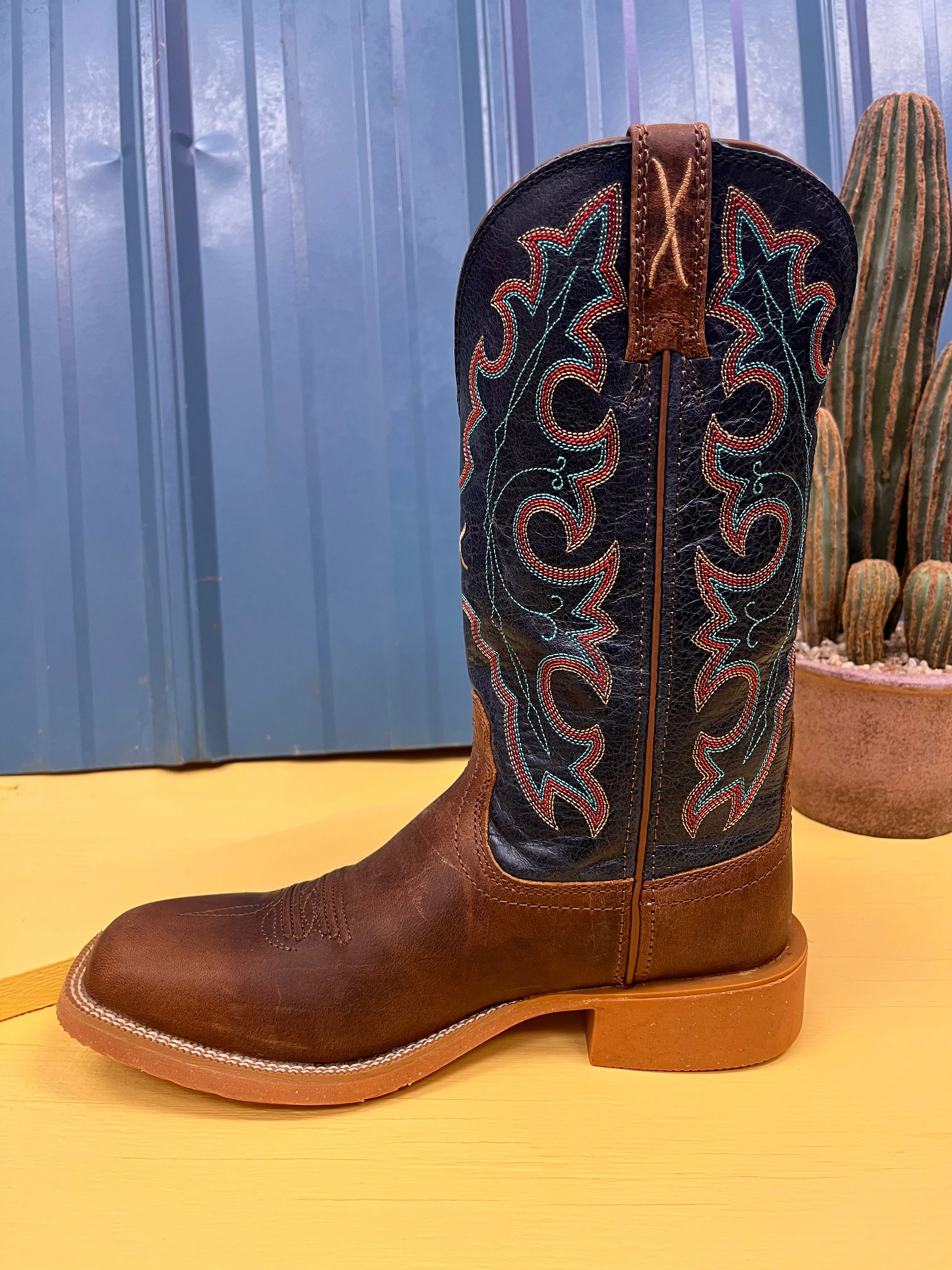 Twisted X Women's Tech X Roasted Pecan & Navy Blue 11" Western Cowgirl Boot WXTR004