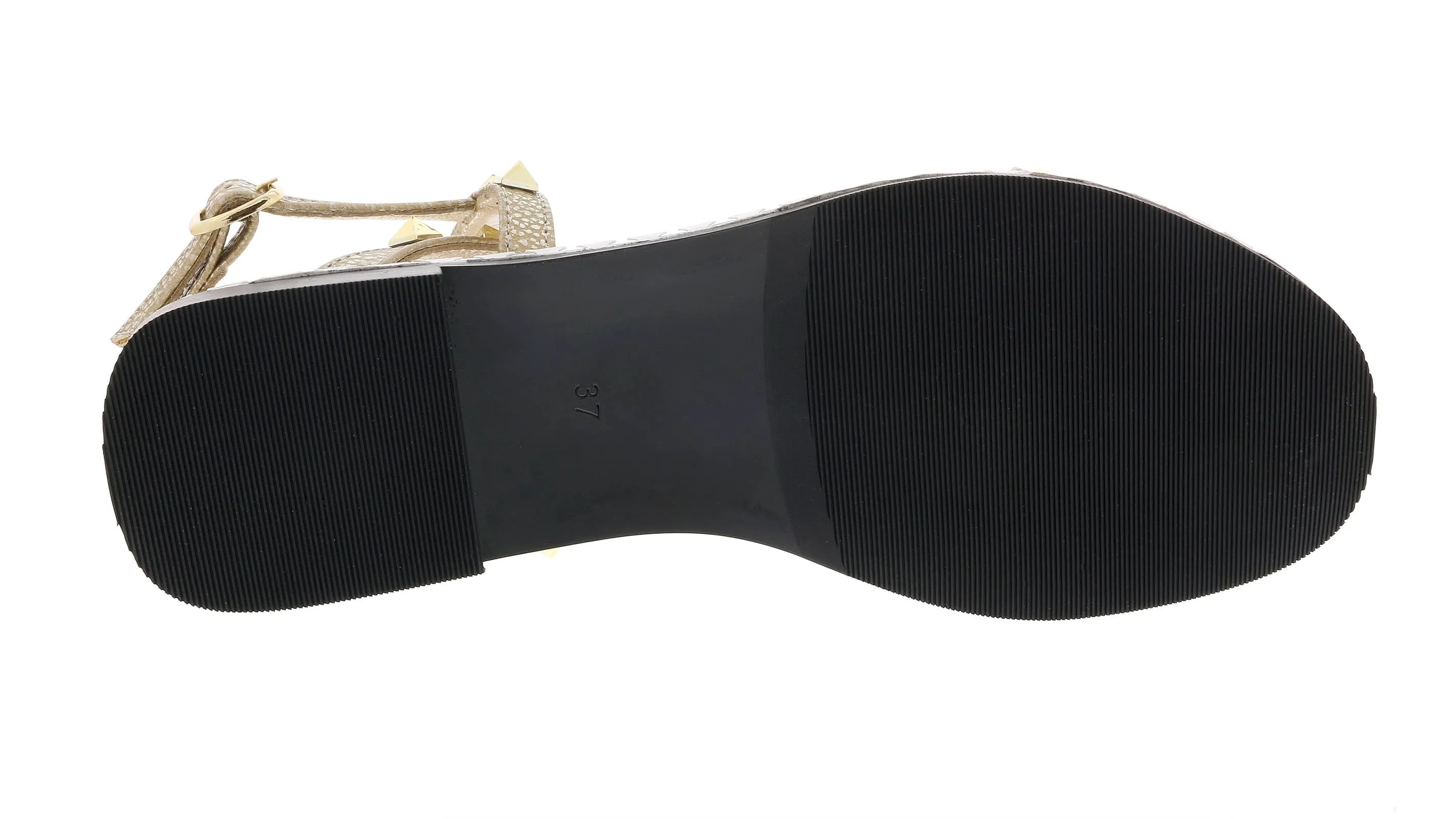 Ventutto Gold Riveted Embellished Strappy Sandals-