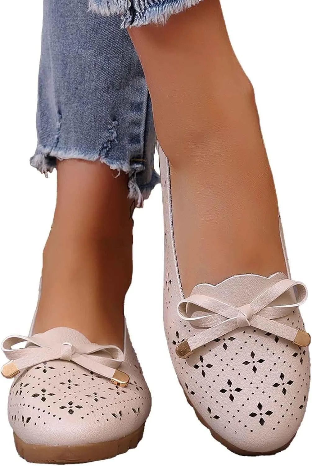 Women's Casual Slip On Shoes Breathable Comfortable Flat Walking Loafers for Daily Wear Travel Outfit