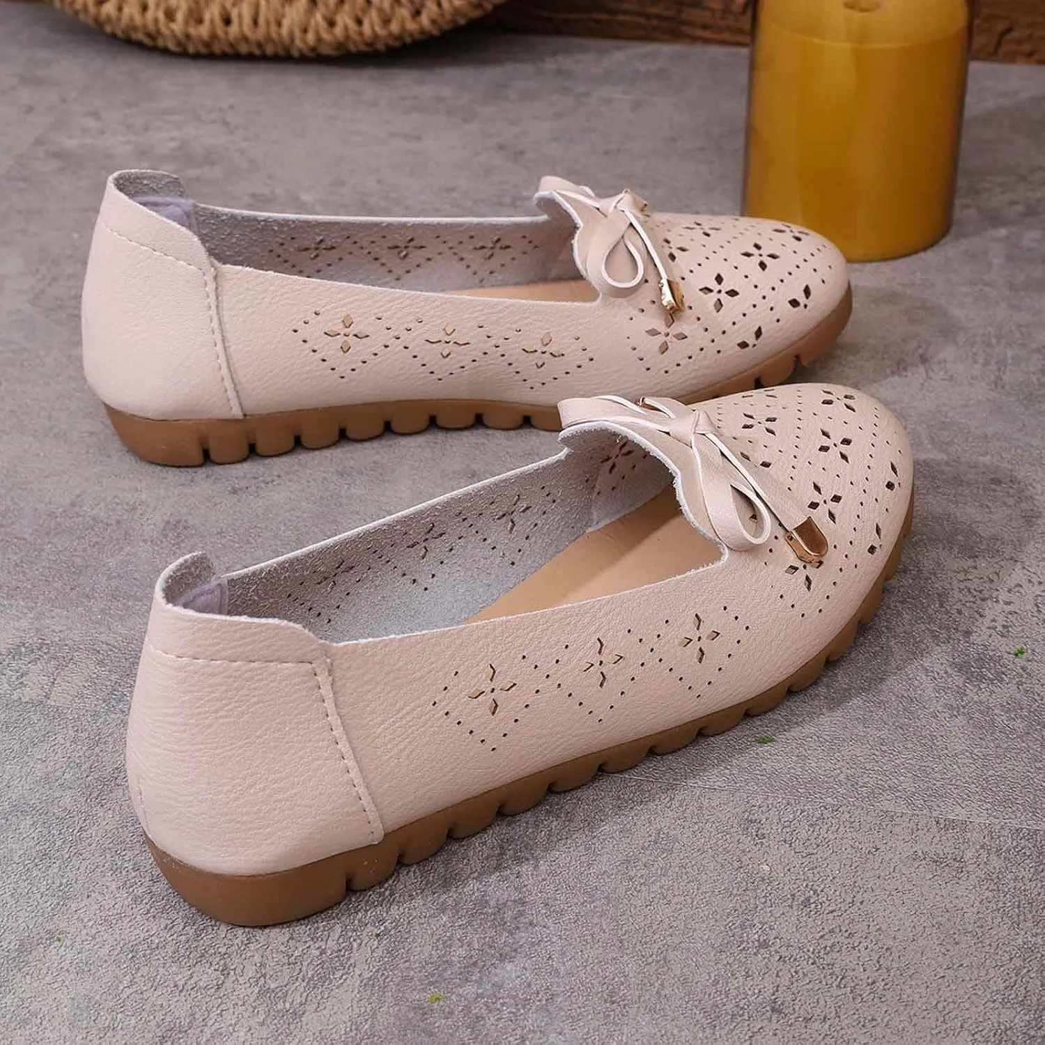 Women's Casual Slip On Shoes Breathable Comfortable Flat Walking Loafers for Daily Wear Travel Outfit