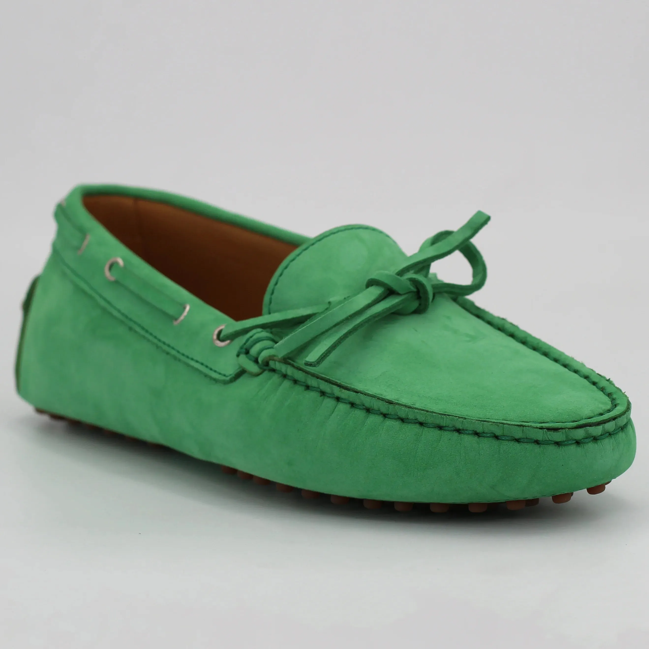 Women's Genuine Leather Nabuk Driver Shoe in Verde Green (COND04011)