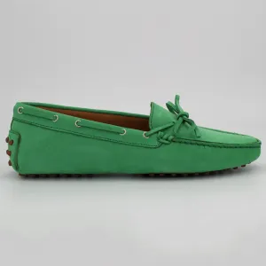 Women's Genuine Leather Nabuk Driver Shoe in Verde Green (COND04011)