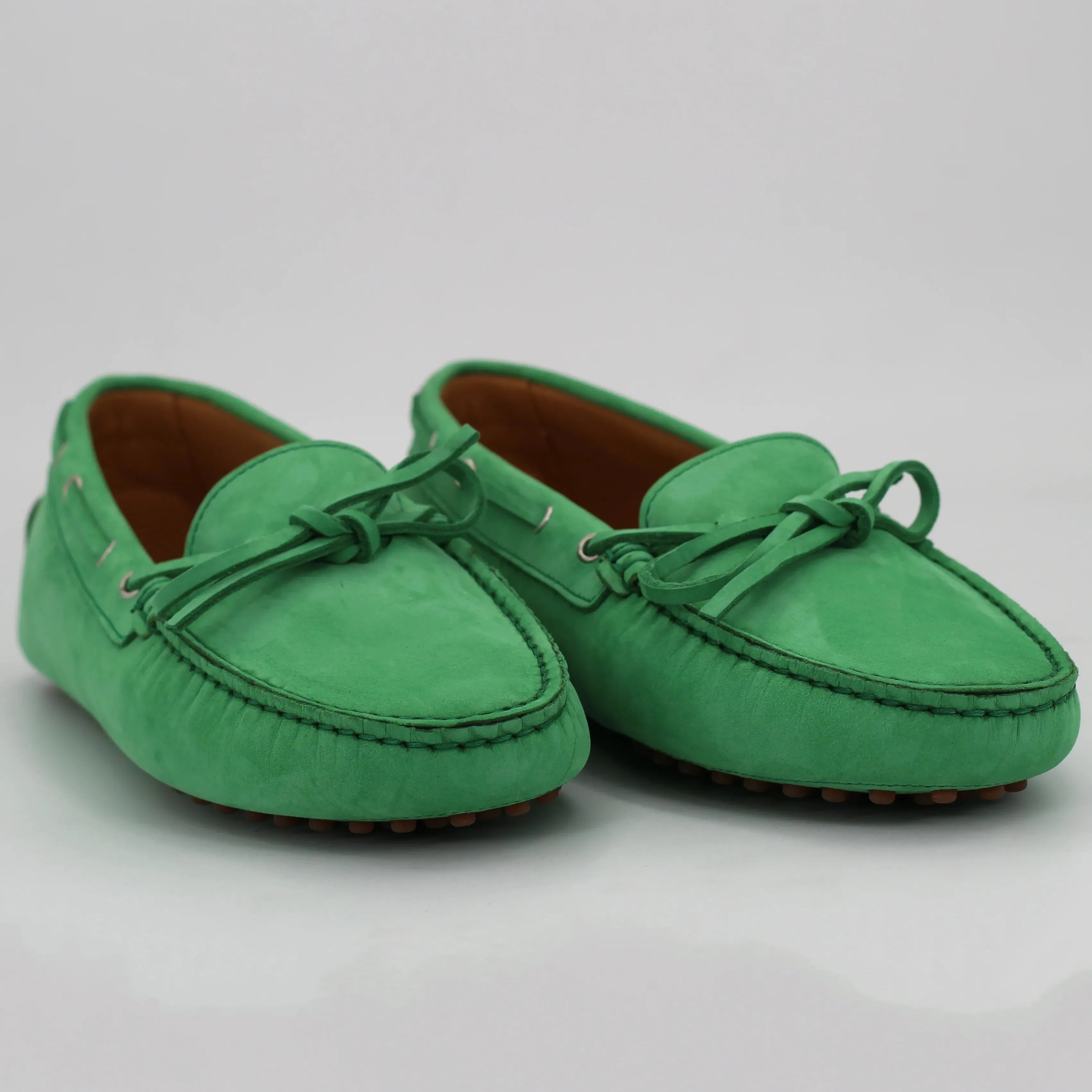 Women's Genuine Leather Nabuk Driver Shoe in Verde Green (COND04011)