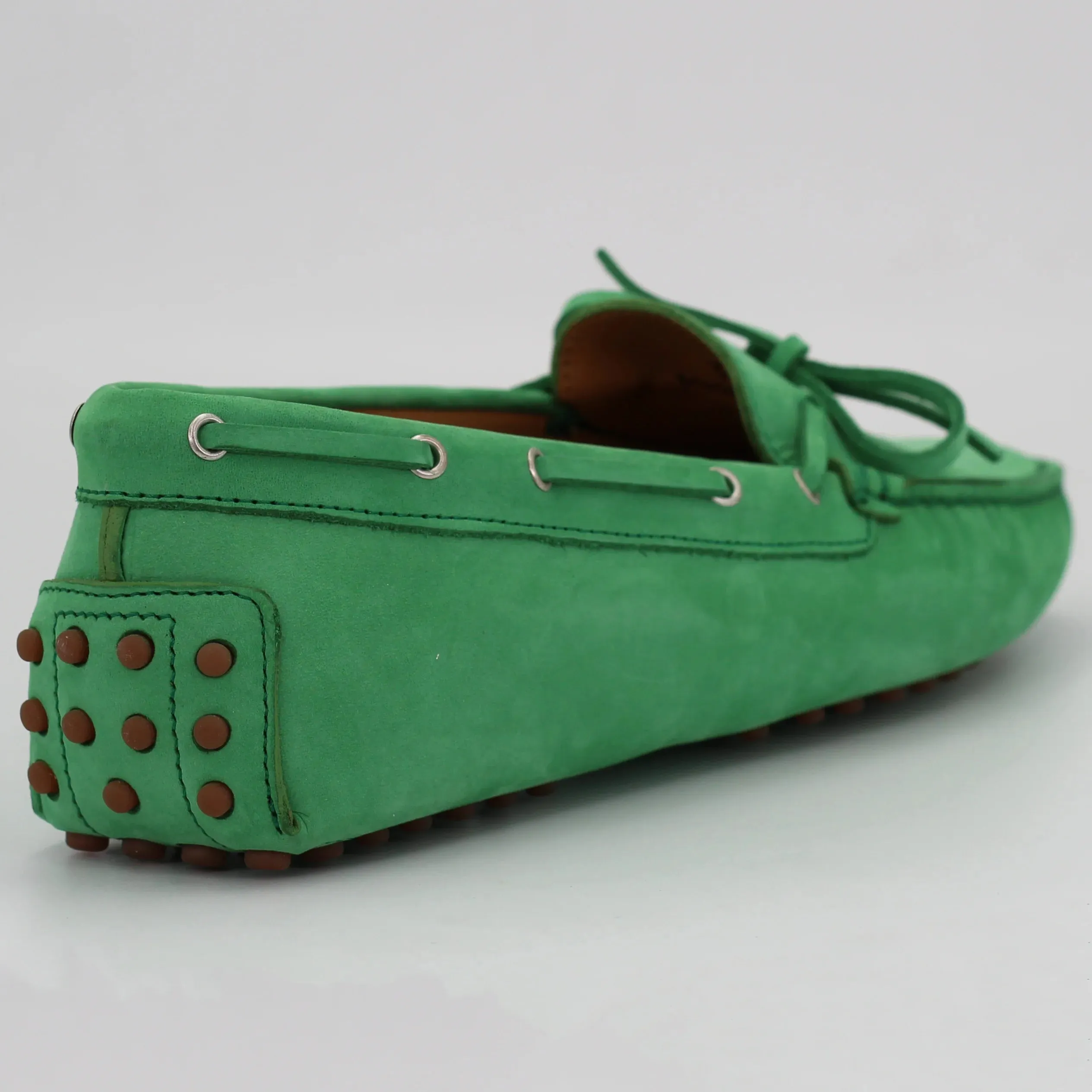 Women's Genuine Leather Nabuk Driver Shoe in Verde Green (COND04011)