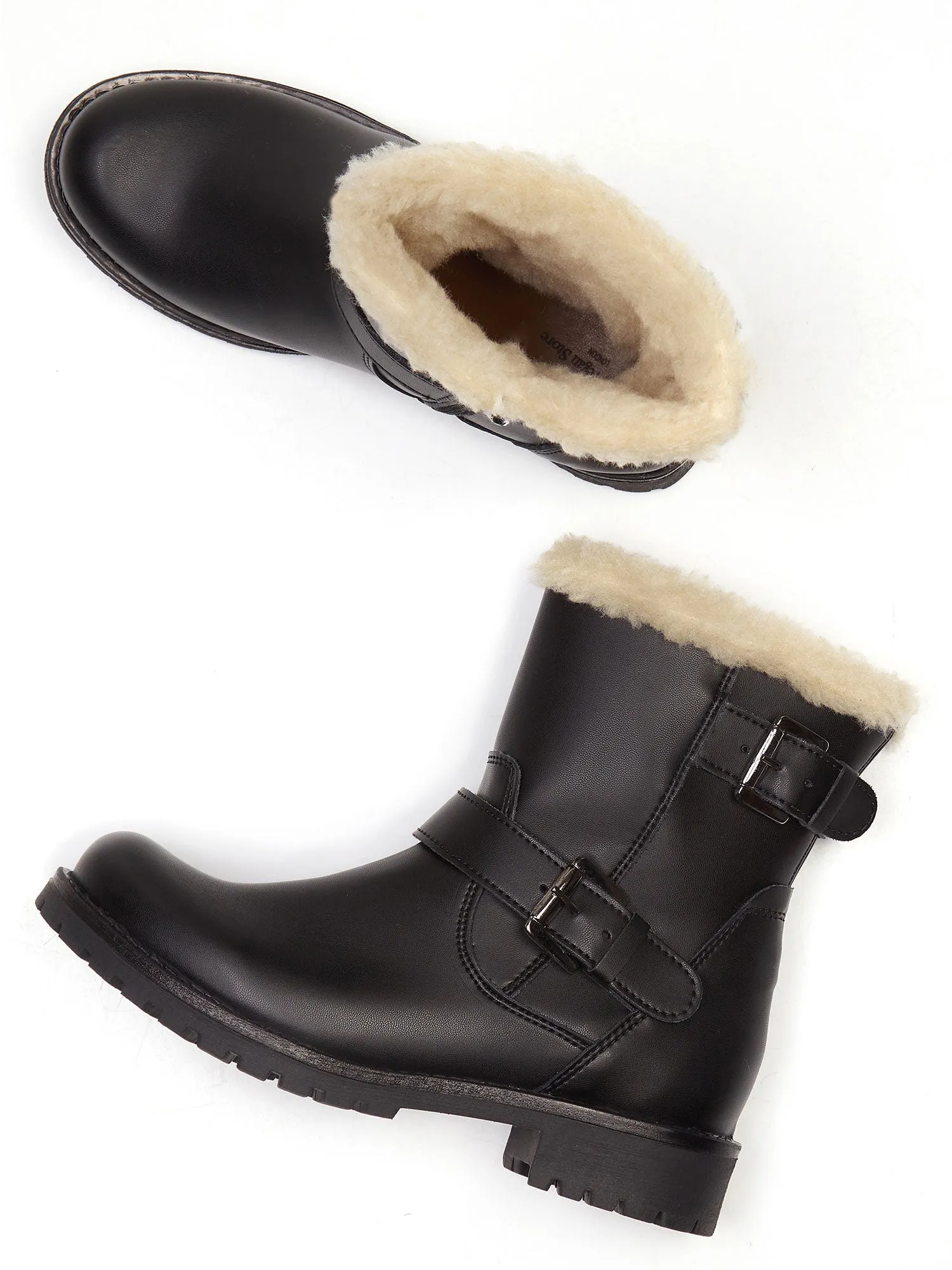 Women's Insulated Biker Boots by Will's Vegan Shoes (Black)