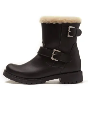Women's Insulated Biker Boots by Will's Vegan Shoes (Black)